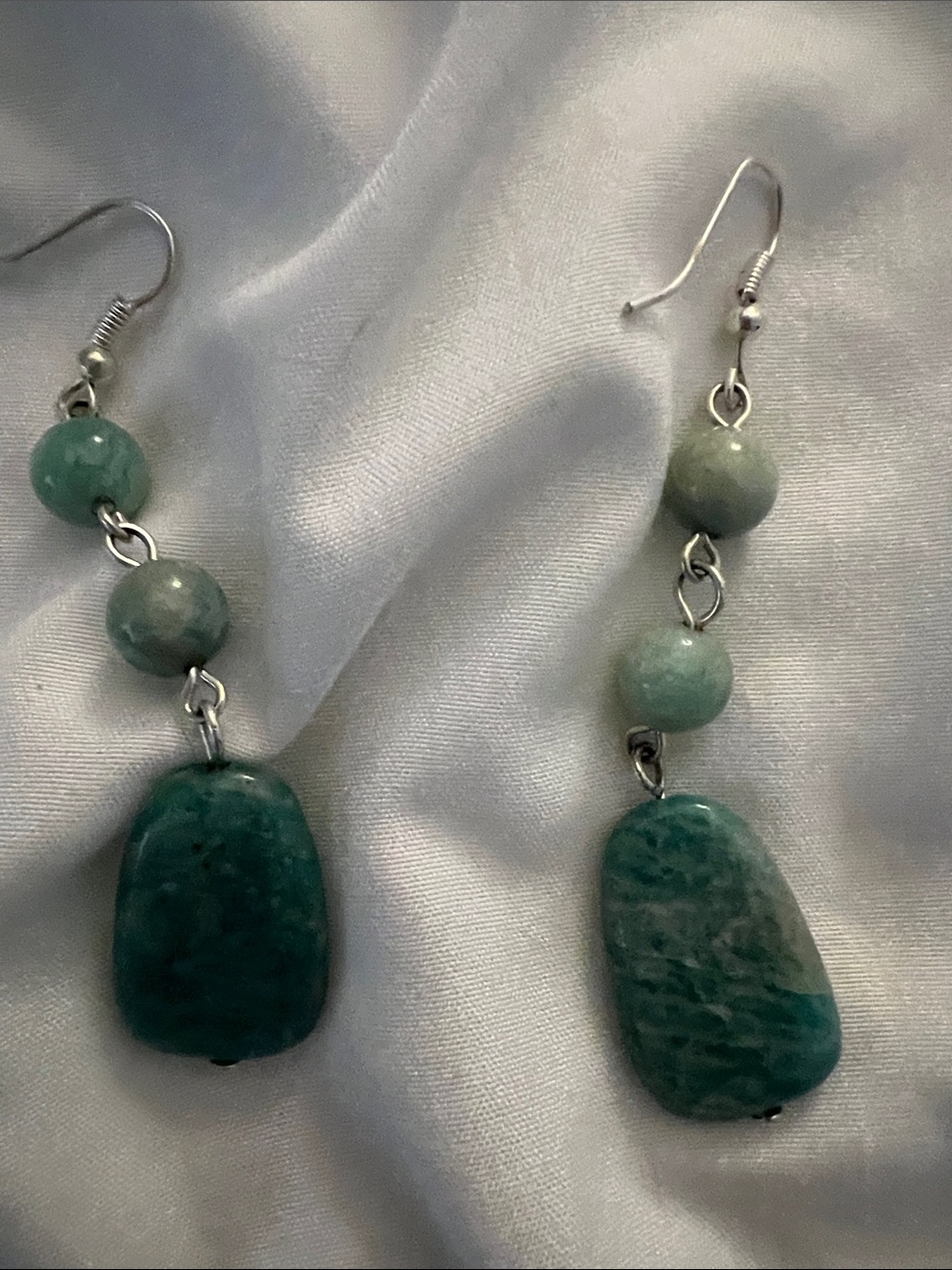 POL Teal-Green Beaded Drop Earrings - Picture 3 of 3